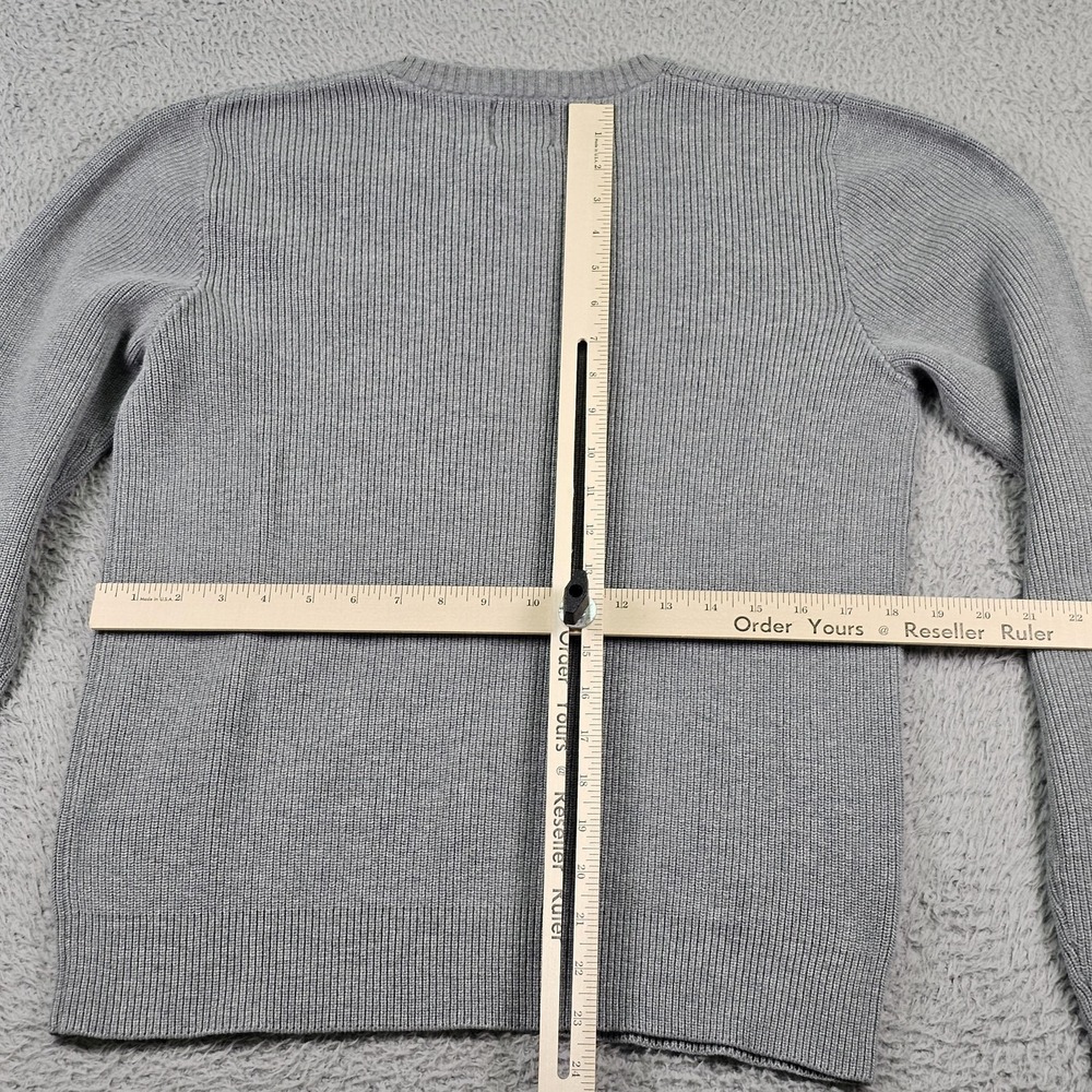 Hollister Sweater Mens Large Gray Cotton V Neck Knit Pullover Embroidered Y2K - Picture 6 of 9